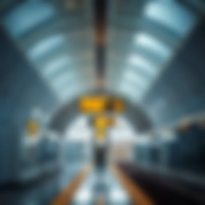 Interior view of a modern metro station