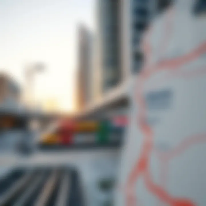 Map highlighting metro stations near Jumeirah Village Circle