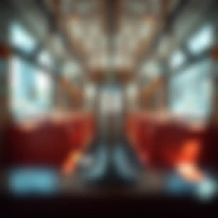 Comfortable Interior of Dubai Tram Interior of a Dubai tram highlighting the comfortable seating arrangement.