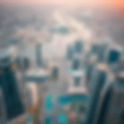 Aerial view of Dubai's skyline with modern architecture