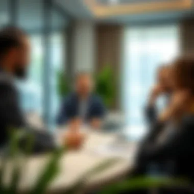 Consultation scene in an office with a mortgage advisor