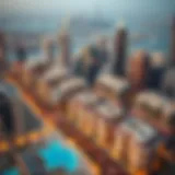 Aerial view of Dubai skyline showcasing luxury properties