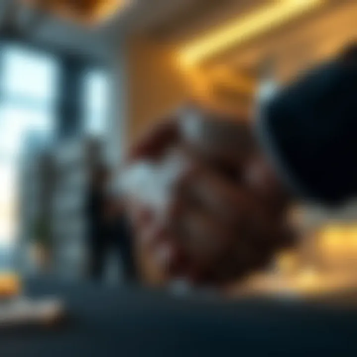 Close-up of a handshake representing successful negotiations