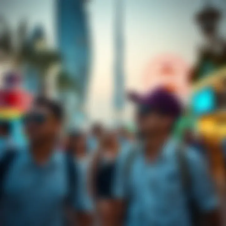 Tourism Impact During Holidays Tourists enjoying a holiday event in Dubai