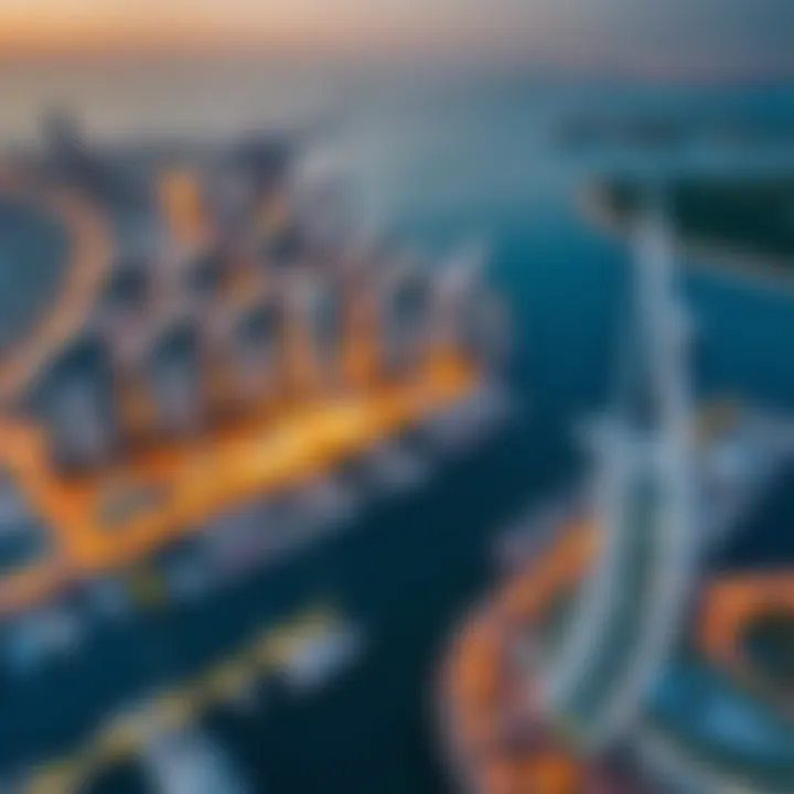 Vibrant Dubai Marina Aerial view of Dubai Marina