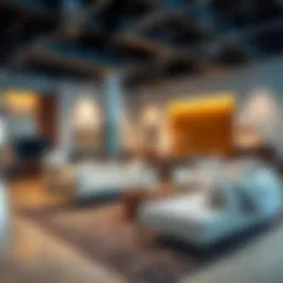 Contemporary furniture showcase in a Dubai showroom