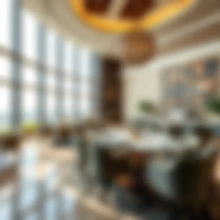 Elegant dining area in Omniyat Dorchester emphasizing high-end amenities