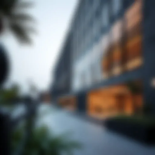 Exterior view of the One Zabeel project site offices showcasing innovative design