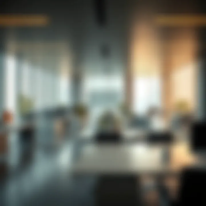 Interior layout of the site offices highlighting modern workspace