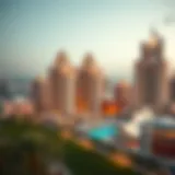 Panoramic view of Paramount Towers showcasing its unique architectural design