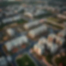 Aerial view of Remraam community showcasing residential buildings and green spaces
