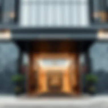Grand Entrance of Ritz Residence Luxurious entrance of Ritz Residence showcasing modern architectural design