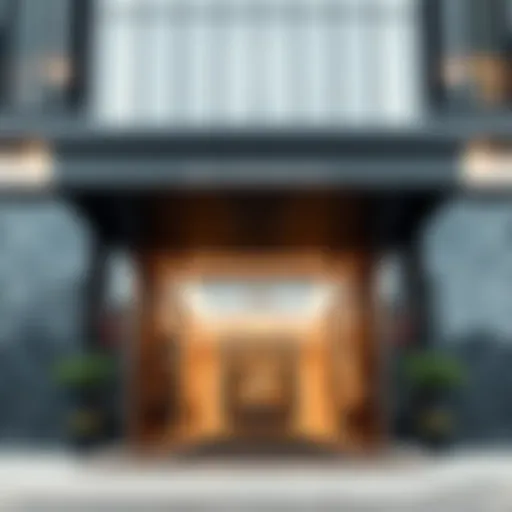 Grand Entrance of Ritz Residence Luxurious entrance of Ritz Residence showcasing modern architectural design