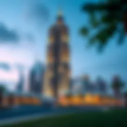 A breathtaking view of Salam Tower Du showcasing its unique architectural design