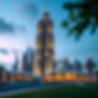 Architectural Marvel of Salam Tower Du A breathtaking view of Salam Tower Du showcasing its unique architectural design