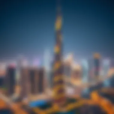 Salam Tower Du in the Dubai Skyline The vibrant skyline of Dubai with Salam Tower Du prominently featured