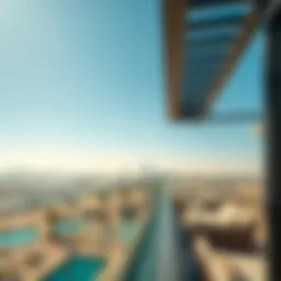 Stunning terrace overlooking the Dubai skyline