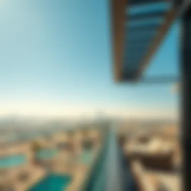 Stunning terrace overlooking the Dubai skyline