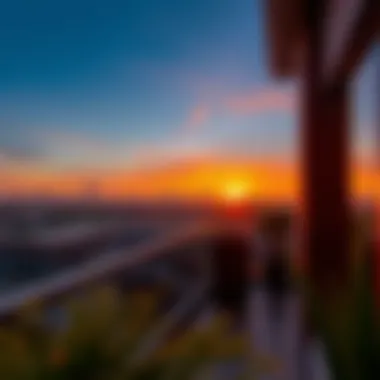 Vibrant sunset view from a terrace in Dubai
