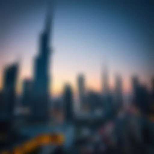 Stunning architectural skyline of Dubai at sunset