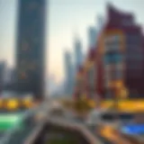 A panoramic view of Abu Dhabi's skyline showcasing modern architecture