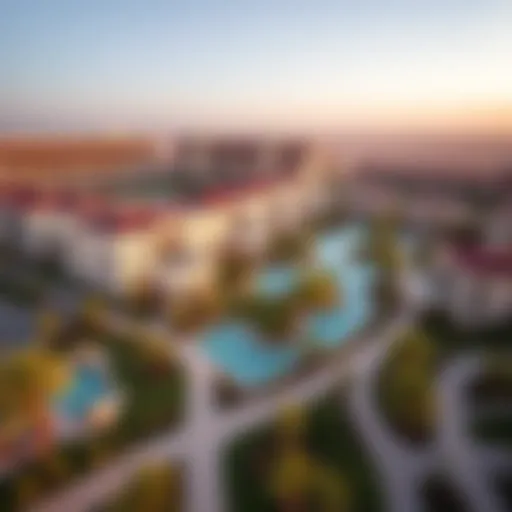 Aerial View of The Oasis Dubai Aerial view of The Oasis Dubai showcasing its lush landscape and architectural design