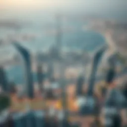 Aerial view of luxurious Dubai skyline showcasing LMD developments