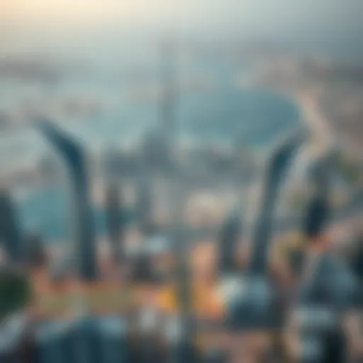 Luxurious Dubai Skyline with LMD Developments Aerial view of luxurious Dubai skyline showcasing LMD developments