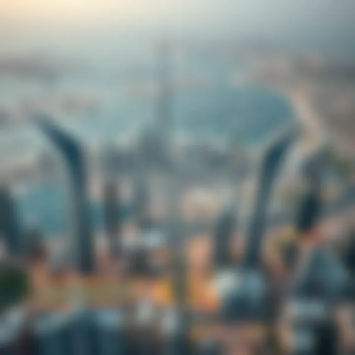 Luxurious Dubai Skyline with LMD Developments Aerial view of luxurious Dubai skyline showcasing LMD developments
