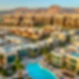 Panoramic View of The Valley Community Panoramic view of The Valley community showcasing innovative architecture