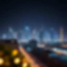 Festive lights illuminating the Dubai skyline