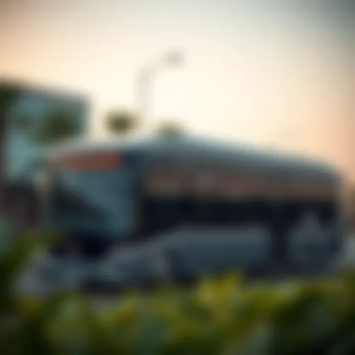 Bus exterior showcasing modern design