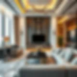 Luxurious two-bedroom apartment interior in Dubai