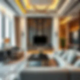 Luxurious two-bedroom apartment interior in Dubai