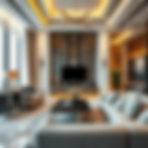 Luxurious two-bedroom apartment interior in Dubai