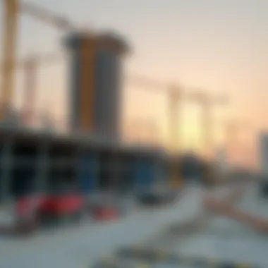 Construction Site Showing Progress of Major Developments Construction site of a major development