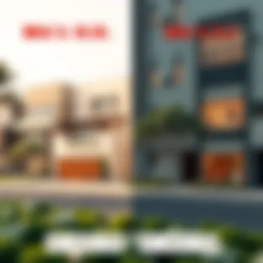 Comparison of Properties with Different BUA in Dubai Visual comparison of properties with varying Built-Up Areas in Dubai