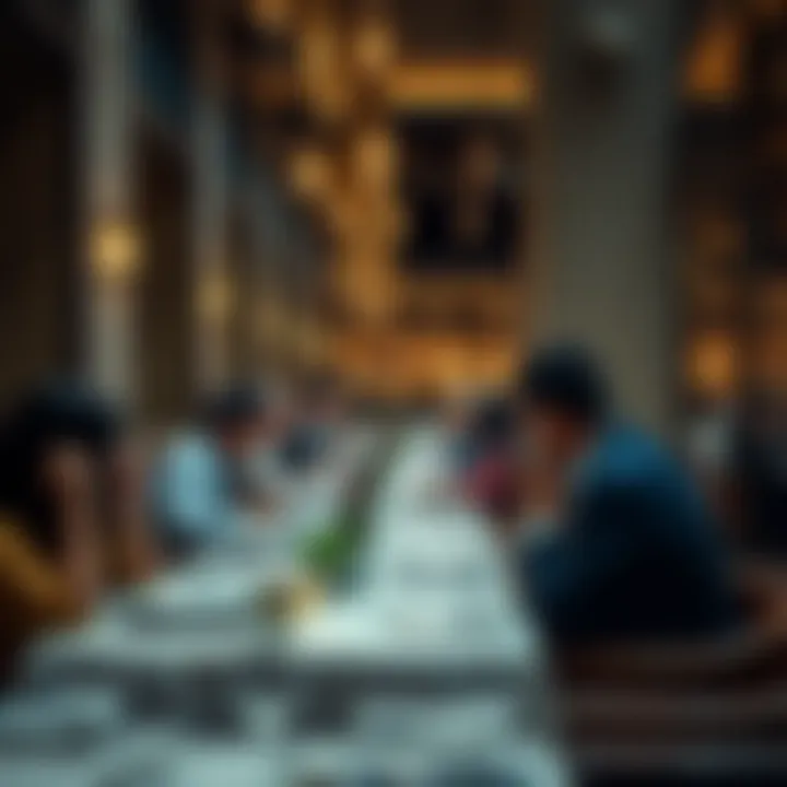 Elegant restaurant setting with patrons dining
