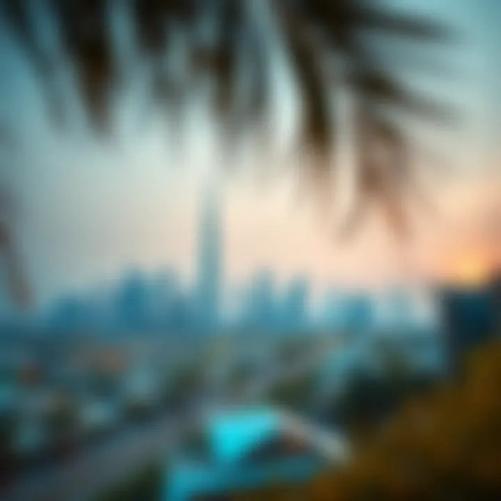 Scenic View of Dubai Skyline Scenic view of Dubai skyline
