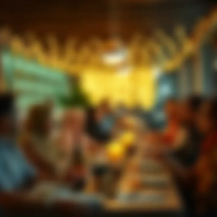 Group of diverse individuals enjoying iftar together