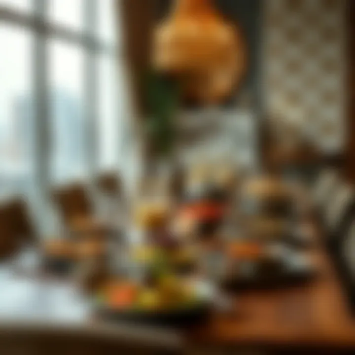 A beautifully set iftar table with traditional dishes