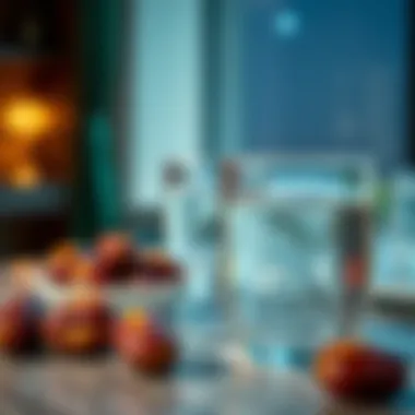 Dates and water, traditional iftar refreshments