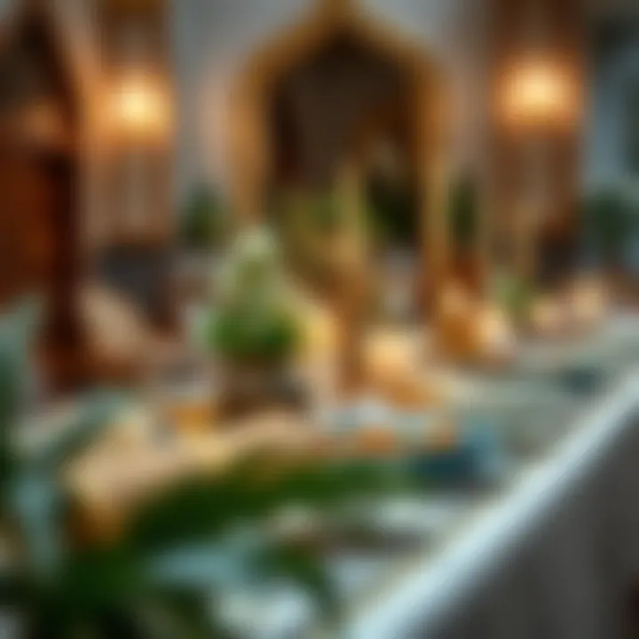 Traditional Iftar meal set for Ramadan