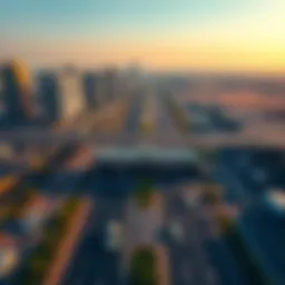 Aerial view of Sheikh Zayed Road showcasing traffic flow and Salik toll gate
