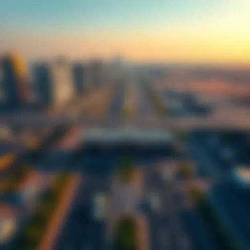 Aerial Overview of Sheikh Zayed Road Aerial view of Sheikh Zayed Road showcasing traffic flow and Salik toll gate