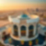 Aerial view of the Omniyat Sales Office showcasing modern architecture