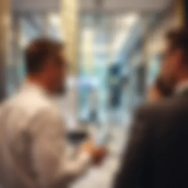 Sales representatives engaging with clients at the Omniyat Sales Office