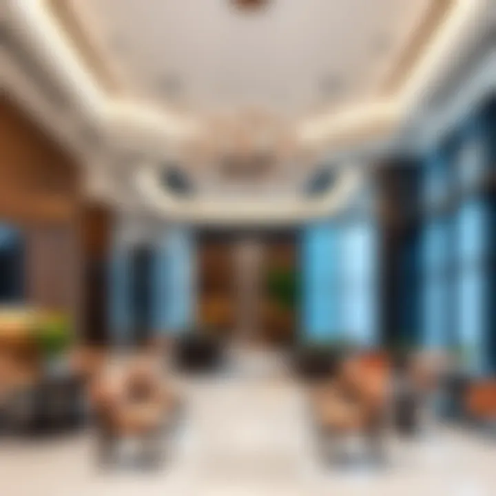 Interior design of the Omniyat Sales Office highlighting customer engagement areas