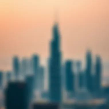 W Tower in the Iconic Dubai Skyline Skyline of Dubai featuring W Tower as a central landmark