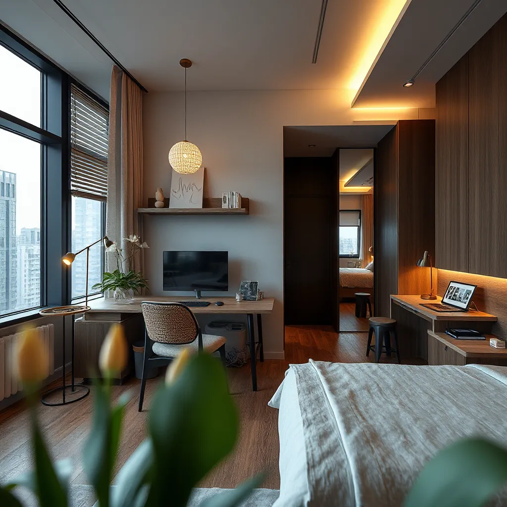 Illustration of Residential Trends Studio Apartments Modern Vertical Mirage